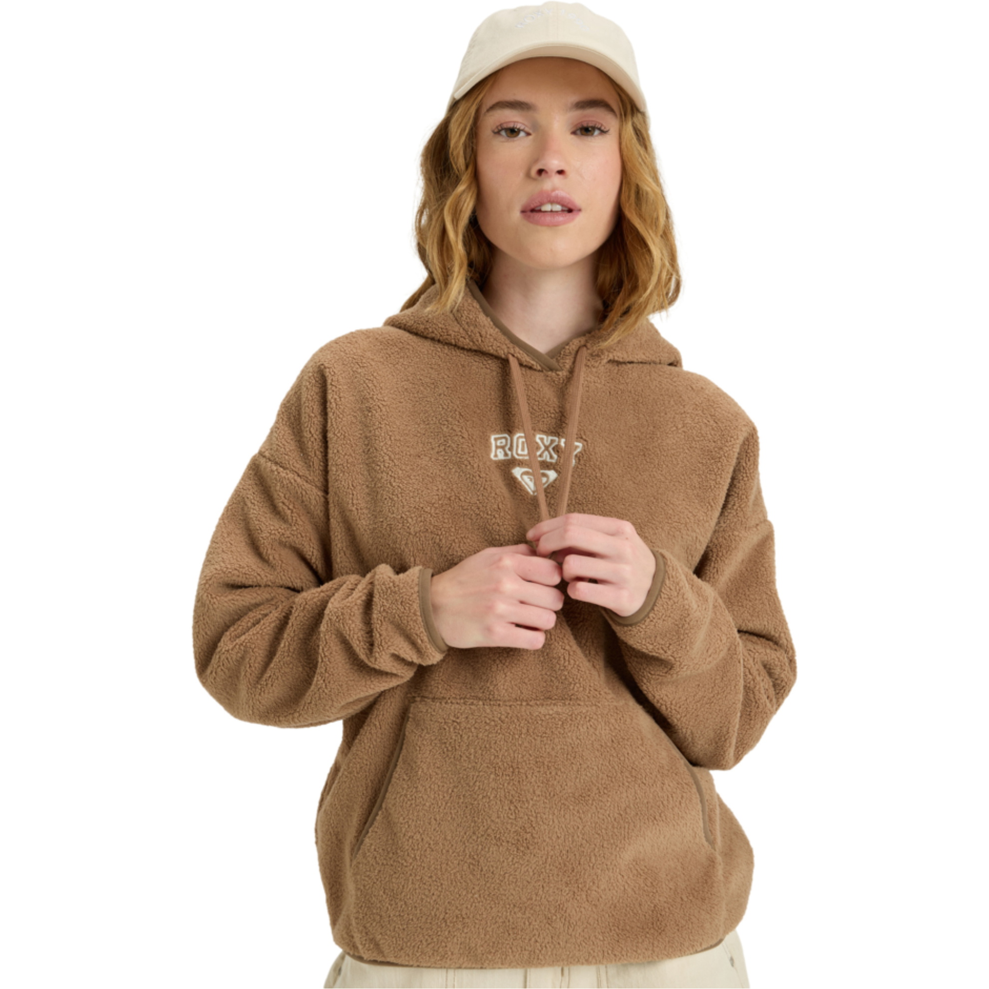 2025 Roxy Womens Cool Calling Polar Fleece Hoodie ERJPF03221 - Woodsmoke